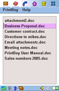 PrintBoy for Symbian UIQ Smartphones
